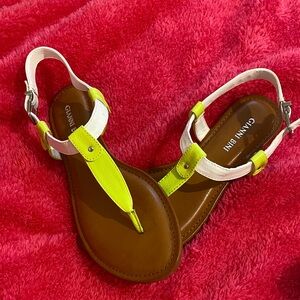 Gianni Bini Yellow and White Sandals